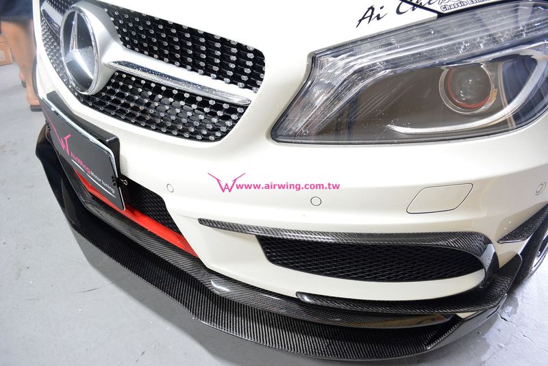 Benz W176 Aero Pack carbon Add-on Front lip spoiler 03